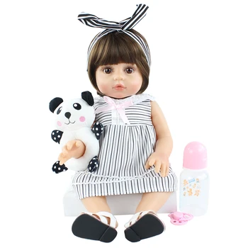 19-дюймовый виниловый кукольный набор, игрушки для маленьких кукол для девочек, Настоящая кукла, силиконовые куклы-реборн с тканью, Бесплатная доставка