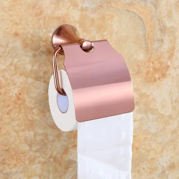 Твердый латунный медный роскошный держатель для туалетной бумаги из розового золота для ванной комнаты, держатель рулона бумаги, аксессуары для ванной комнаты