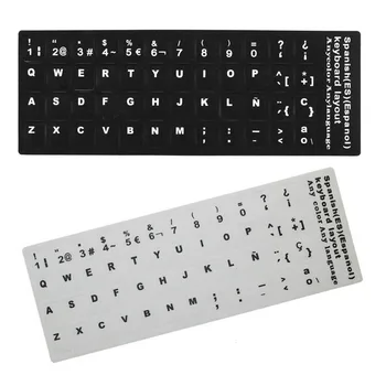 Banggood 1 шт. Наклейки на клавиатуру с раскладкой из Испанских Черных или белых букв Алфавита для универсального рабочего стола ноутбука