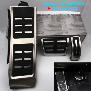Автомобильная противоскользящая накладка на педаль для Porsche Macan 2014 ~ 2023 Автоматический Акселератор, тормоз, подставка для ног, декоративные аксессуары