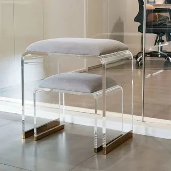 Nordic Ins Прозрачный акриловый стул, прочный Стул для ног в гостиной, Скандинавская простая современная мебель