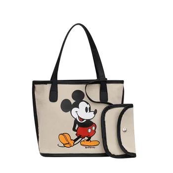 Disney/2 шт., женская сумка с Микки Маусом, новая модная корейская мультяшная портативная композитная сумка на плечо в тон, высококачественная