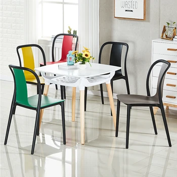 Скандинавский пластиковый стул Модные Современные Простые Обеденные стулья с удобной спинкой, Штабелируемый Утолщенный Домашний стол, стул для отдыха