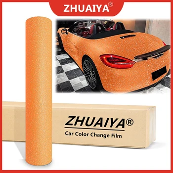 Пленка для изменения цвета автомобиля (152 см x 18 м), Оранжевый, бриллианты высшего качества, образец, матовый блеск, виниловая пленка, наклейка, наклейка 
