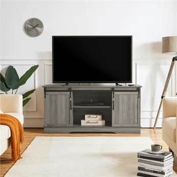 Классическая Фермерская Подставка для телевизора с диагональю до 65 дюймов, Подставка для телевизора Мебель для гостиной, Мебель для дома, Многоцветный вариант, Серая стирка