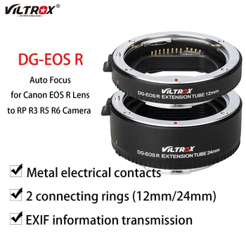 VILTROX DG-EOS R Металлическое крепление Автофокусировка Автофокусировка Макро Удлинитель Переходное кольцо (12 мм + 24 мм) для объектива Canon EOS R/RP и корпуса камеры