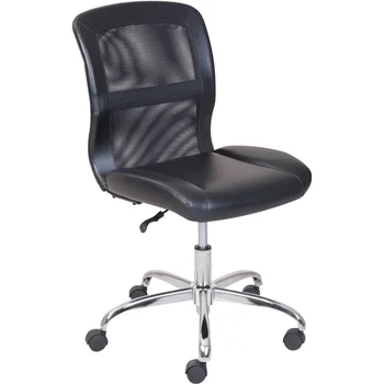 Офисное кресло со средней спинкой, из виниловой сетки, черное Эргономичное Офисное кресло, Складные стулья для вечеринок