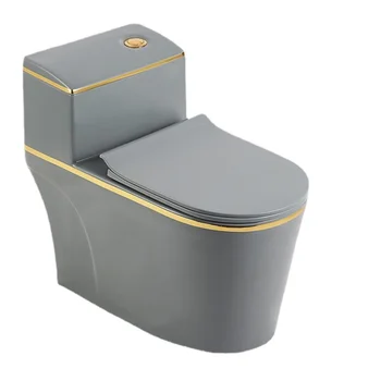 Новый серый бытовой туалет небольшой бытовой сифон для перекачки воды керамический новый цветной персонализированный унитаз с простым сиденьем