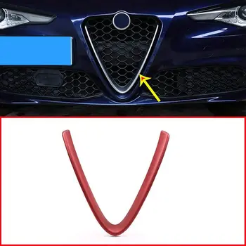 Для Alfa Romeo Giulia 2017 2018 2019 ABS Пластик Передняя Решетка Решетки Для Почек Лицевая Сетка Декоративная Рамка Крышка Отделка Красный