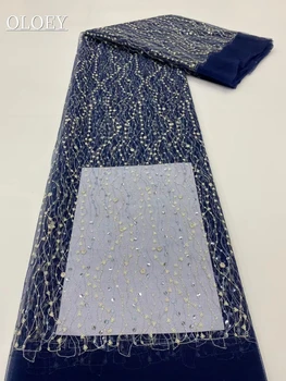 Высококачественная Модная французская Сетчатая кружевная ткань с вышивкой пайетками, Африканская Нигерийская кружевная ткань для Свадебного платья