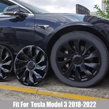 Для модели Tesla 3 2018 - 2022 18 Замена крышки ступицы на дюйм, колесная крышка, автомобильная крышка, аксессуары с полным покрытием, 4 шт.