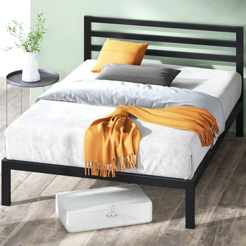 38 ”Металлический каркас кровати на платформе с изголовьем, основания кровати для спальни с кроватью размера 