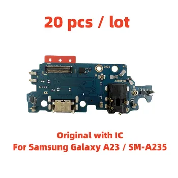 20 шт./лот, USB зарядное устройство, док-станция, разъем для платы, порт для зарядки, гибкий кабель для Samsung Galaxy A23/SM-A235