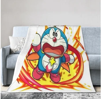 Одеяло Doraemon для спальни, одеяло для дивана, одеяло со звездным рисунком, Фланелевое одеяло, цветной домашний декор, пледы для кроватей