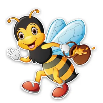 Новые пчелы переносят мед, водонепроницаемое покрытие, цветная наклейка на автомобиль и отличительные знаки для царапин на бампере автомобиля, интерьер KK15 * 15 см