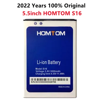 100% Оригинальный аккумулятор S16 3000 мАч, замена 5,5-дюймового аккумулятора мобильного телефона HOMTOM S16