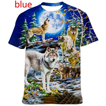 Модные футболки с 3D принтом Волка с коротким рукавом для мужчин/женщин, крутая футболка с принтом забавного животного