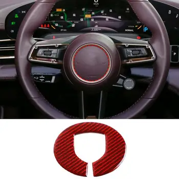 Для Porsche Taycan 2019-2022 Украшение рулевого колеса Панель крышка из мягкого углеродного волокна Аксессуары для укладки интерьера автомобиля