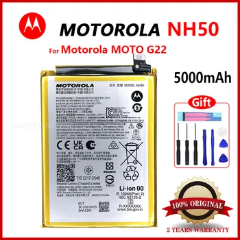 100% Оригинальная Аккумуляторная Батарея Motorola NH50 Для Смартфона Motorola MOTO G22 456590 5000 мАч Batteria Batteries + Бесплатные Инструменты