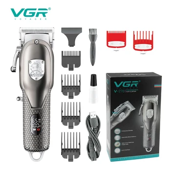 VGR Электрическая Машинка Для Стрижки Волос, Профессиональная Машинка Для Стрижки Волос, Триммер Для Стрижки Волос, Металлическая Парикмахерская USB Зарядка для Мужчин V-276
