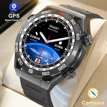 Смарт-часы Мужские 454*454 HD разрешение Голосовой Вызов NFC Часы GPS Трекер Компас IP68 Водонепроницаемые ЭКГ Smartwatch Для Huawei