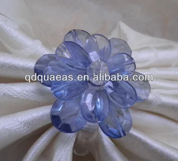 синее акриловое кольцо для салфеток в виде цветка, держатель для салфеток из бисера