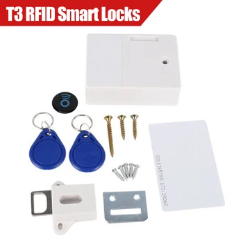 Невидимый датчик T3 RFID Скрытый замок шкафа безопасности, Свободно открывающаяся смарт-карта IC, датчик блокировки двери ящика шкафчика для одежды