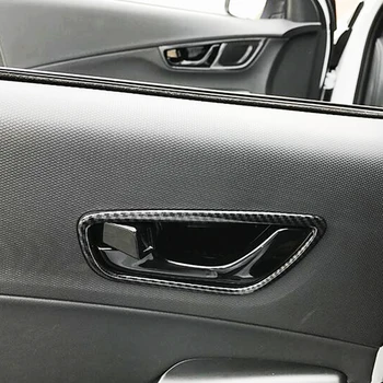 Для Hyundai Kona Encino 2018 2019 ABS матовый и из углеродного волокна, внутренняя дверная чаша автомобиля, защитная рамка, накладка, автомобильный стайлинг