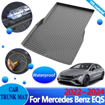 Автомобильный Багажник для Mercedes Benz EQS 2023 Аксессуары 2022 2024 TPE Материал Коврик для Пола Багажника Анти-грязный Ковер Trey Коврик Для Хранения