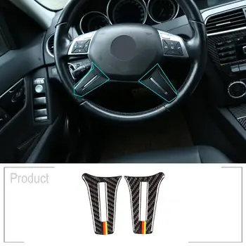 Наклейка Для Украшения Рулевого колеса Автомобиля Из Мягкого Углеродного Волокна Для Mercedes Benz C Class W204 2011-2013