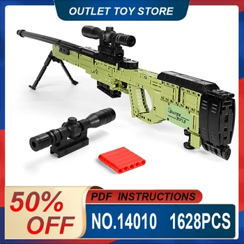 Mould King 14010 Техническая Снайперская винтовка AWM Строительные блоки для детей, модельные игрушки, кирпичи MOC для детей, подарки на День рождения для детей