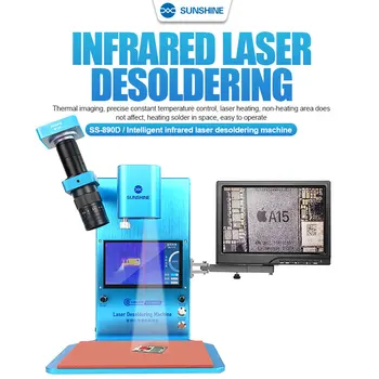 Интеллектуальная инфракрасная лазерная паяльная машина SS-890D для пайки материнских плат мобильных телефонов с микроскопом с двойной световой камерой