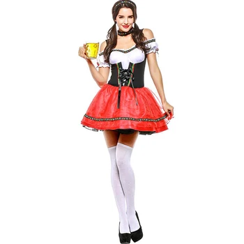 Женский костюм официантки на Октоберфесте, костюм горничной на Октоберфесте, Баварское пиво, девушка, Маскарадный костюм для вечеринки в честь Хэллоуина
