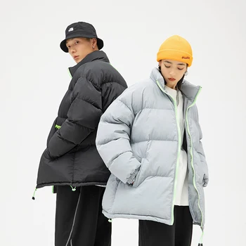 Мужские парки, пальто в стиле Харадзюку, Зимнее Мужское Повседневное Утепленное Модное теплое пальто, Мужские Ветрозащитные парки, пальто S-5XL, Корейская уличная куртка