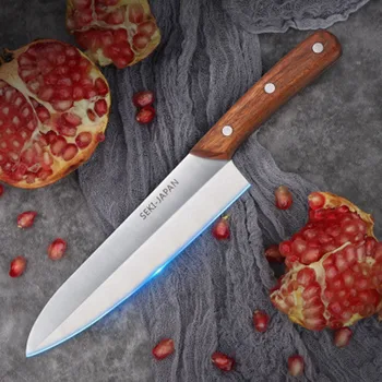 Новые кухонные ножи, Нож шеф-повара из нержавеющей стали, Острый нож для нарезки хлеба, Нож Сантоку для мяса, Рыбы, овощей, Инструменты для резки