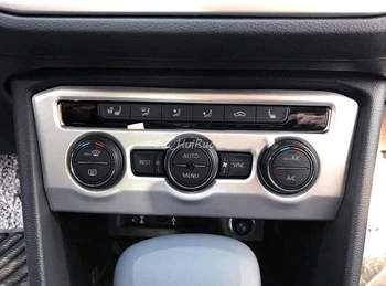Автомобильный стайлинг ABS Матовая кнопка регулировки кондиционера, накладка для VW Tiguan 2nd Gen 2016 2017