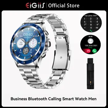 EIGIIS Bluetooth Answer Call Смарт-часы с полным сенсорным экраном Для мужчин, для измерения сердечного ритма, артериального давления, для вызова Smartwatch для Android iOS