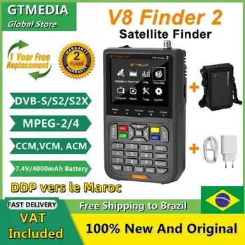 GTMEDIA V8 Finder2 Спутниковый искатель DVB-S/S2/S2X 1080P HD H.264 Цифровой искатель сигналов Impostos incluídos Бесплатная доставка в Бразилию