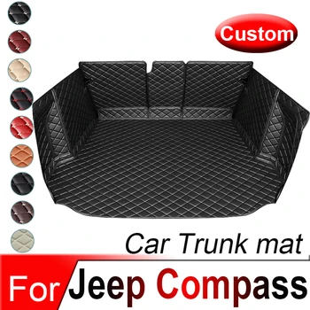 Кожаный коврик для багажника автомобиля Jeep Compass 2007-2019 Аксессуары Для грузового лайнера Интерьер Багажника