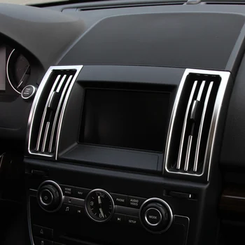 2 шт. ABS Хромированная Внутренняя Центральная Рамка для кондиционирования Воздуха, отделка Для Land Rover Freelander 2 2013-2015, Автомобильный Стайлинг fgfr