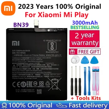 100% Оригинальный Xiao Mi Оригинальный сменный аккумулятор BN39 для Xiaomi Mi Play Аутентичный аккумулятор 3000 мАч для мобильных телефонов