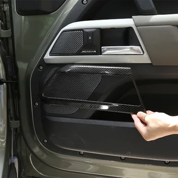Для Land Rover Defender 90 110 2020-2023 Внутренняя ручка двери автомобиля, Декоративная рамка, наклейки, аксессуары из настоящего углеродного волокна