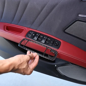 Для Maserati Ghibli III (M157) Quattroporte VI V 2013-2022 Автомобильный стеклоподъемник декоративная рамка наклейка из мягкого углеродного волокна Аксессуары