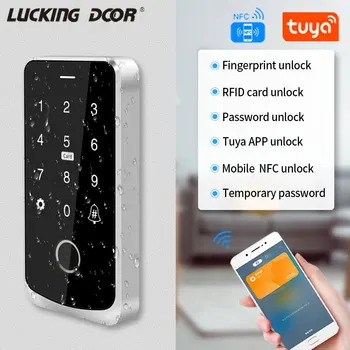 Система контроля доступа NFC Bluetooth Tuya IP65 Водонепроницаемая RFID IC Клавиатура с подсветкой отпечатков пальцев Сенсорный экран