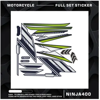 Для Ninja 400 2022 Высококачественный Протектор, Декоративные Наклейки, Подходят Для Мотоцикла Ninja400, Зеленый Обтекатель, Полный комплект Наклеек